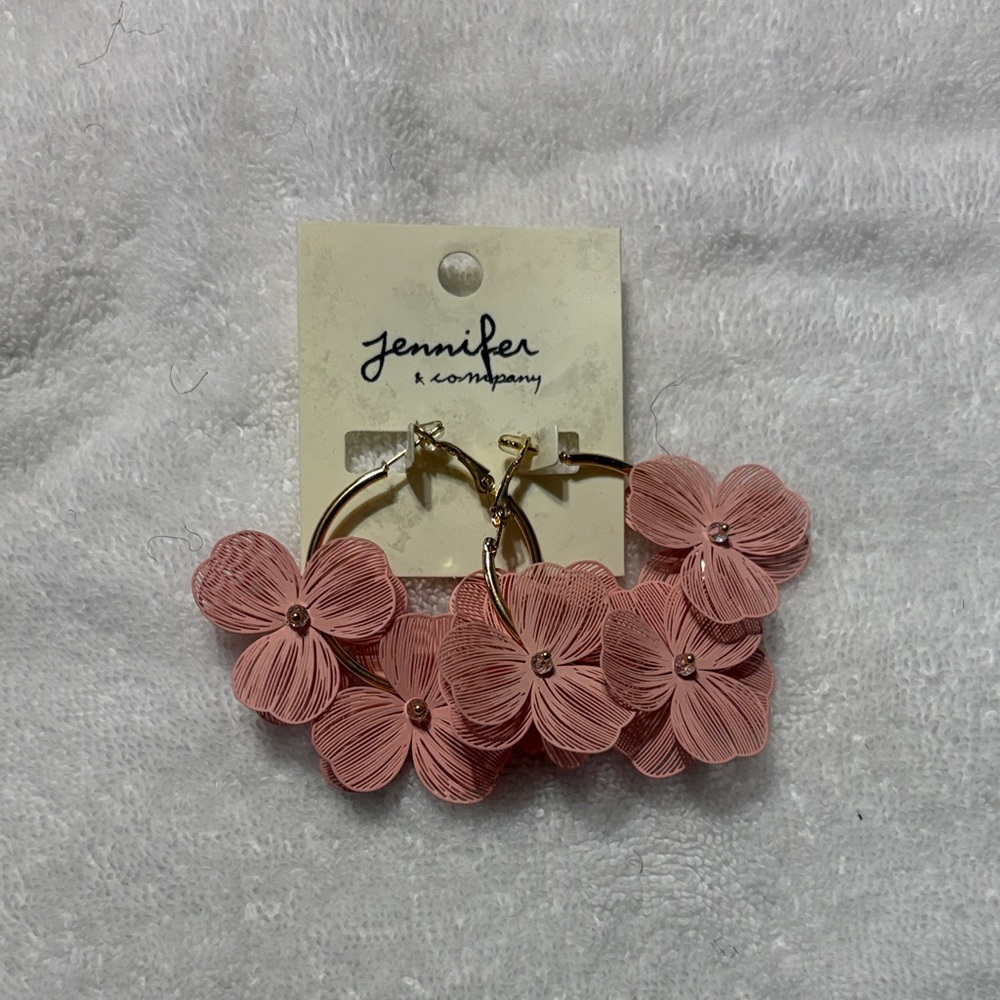Pink Floral Earrings